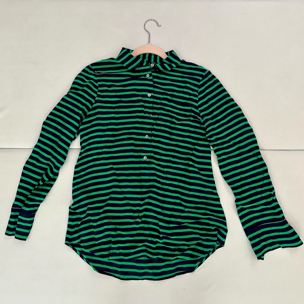 J Crew silk striped blouse